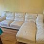 leather cream couch Image 2