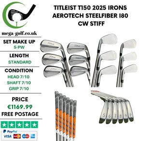 Titleist T150 2025 Irons / 5-Pw / Aerotech Steelfiber i80 CW Stiff