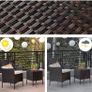 _Polyrattan Garden Furniture, Set with 3 Pieces, Garden Table with 2 Chairs, Side Table with Tempered Glass Top, 2 Removable Cushions, for the Patio, Garden, Balcony Image 4