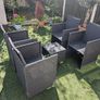 4 Rattan Chairs with Stool (Outdoor) Image 4