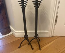 Pair of Wrought Iron Candle Holders