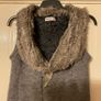 Knit Cardigan with Real Fur Collar Image 3
