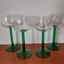 Fabulous Set of Four Vintage Retro Luminarc Long Emerald Green Stemmed Alsace White Wine Glasses, Made in France, Circa 1970, (Straight Stems) Image 2