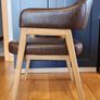 Pair of Leather & Oak Dining Chairs - Like New Image 3