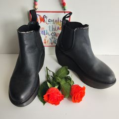 Dr Doc Martens platform black Aerial wedges chunky sole boots UK4 US6 EU37