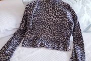 Topshop Leopard Print Jumper - Size 8