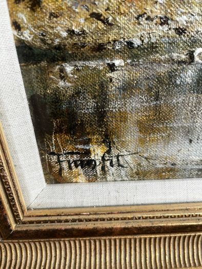 Frank Fitzsimons (Franfit) Beautiful Signed Landscape Painting & Gold Frame