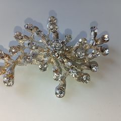 Large vintage shinetrim new york rhinestone Brooch 1980s approx 3 inches length e/c