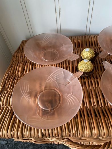 cups - pink cut glass