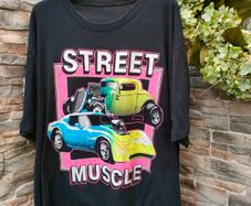 Vintage 90s Muscle Car T-shirt  Single Stitch T-shirt  Awesome 90s print  Size 2XL