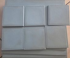 place mats and coasters 6 blue and grey
