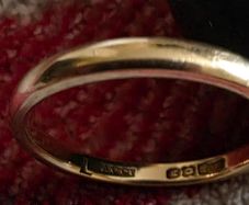 1910 18ct gold wedding Ring