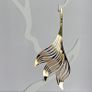 Gold Wavy Sculpted Fluid Leaf Earrings Image 4