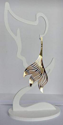 Gold Wavy Sculpted Fluid Leaf Earrings