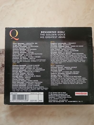 Beniamino Gigli 4CD Boxset  - The Golden Voice  / His Greatest Arias
