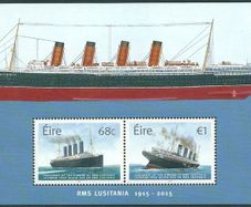 2015 Ireland Centenary of the Sinking of The RMS Lusitania Commemorative Stamps Miniature Sheet Mint Never Hinged (MNH)