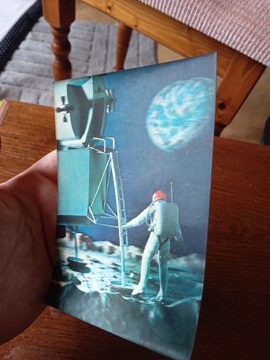 Vintage 3D Lunar Landing Postcard