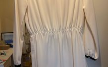 Zara Basic Cream Long Sleeve Dress with Black Piping.  Size S (Excellent Condition)