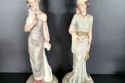 Two immaculate Capodimonte Art Deco style figurines. by Auro Belcari