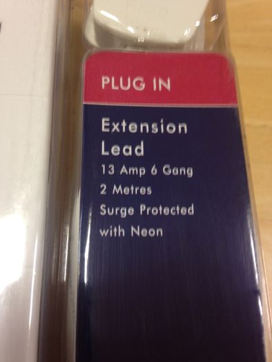 Extension Lead 6 Socket with neon Indicator