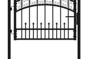 Fence Gate with Spear Top Black 103x75 cm