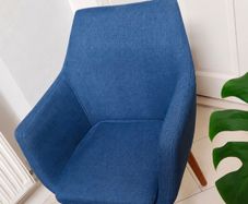 Pair of Blue Fabric Dining Chairs