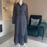 Ladies Black with Blue Polka Dot Long Dress from Primark. Size: Xs - UK 6-8 / EU 34-36 Image 4
