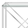 Side Table Silver 140x40x78 cm Stainless Steel and Glass Image 2