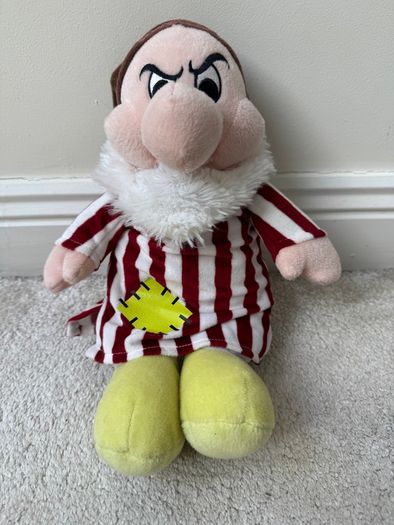 Disney Snow White & The Seven Dwarfs Grumpy  Approx. 14 in Night Shirt Used Please see photos