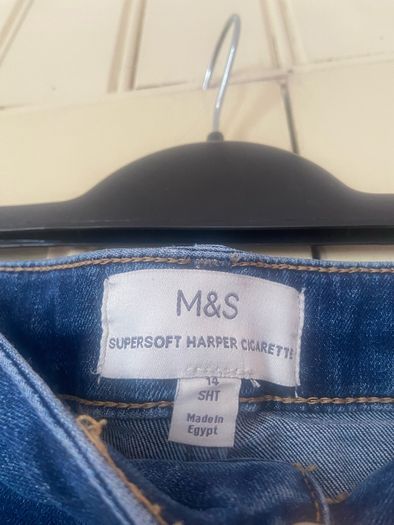 M&S Harper Cigarette Supersoft Jeans  UK 14 Short
