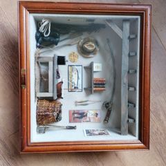 Shadow box of fishing scene