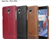 Pierre Cardin Genuine Leather Cover Hard Back Case For One Plus 3/3T