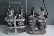 10 empty Jack Daniel bottles