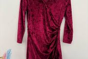 Burgundy Velvet Mini Dress