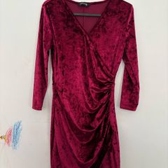 Burgundy Velvet Mini Dress
