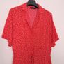Soaked in Luxury Red White Polka Dot Short Sleeve Wide Leg Jumpsuit Size M Image 7