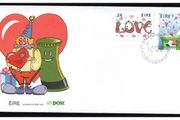 1988 Ireland Love Stamps (Love clowns &amp; Pillar Box and hearts) Commemorative Stamps First Day Cover (FDC)