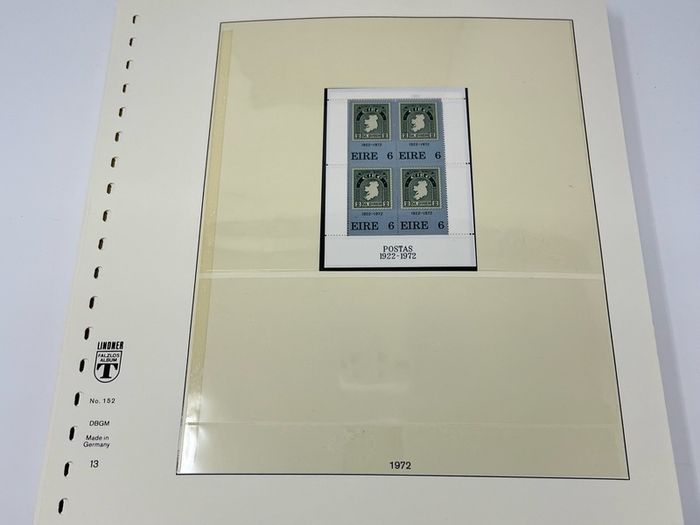 1972-91 Ireland Mint Never Hinged Stamp Collection in Lindner Album. Contained on 56 Lindner Album Pages. 58 Images.