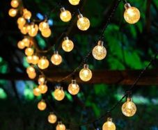 40ft 66 LEDs Solar Garden Light with 8 Modes Crystal Big Balls Solar Powered Waterproof for Camping Tree Patio Yard Wedding Party Decoration