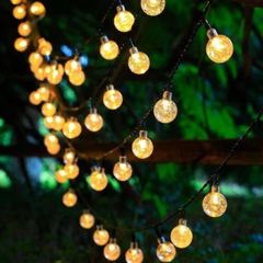 40ft 66 LEDs Solar Garden Light with 8 Modes Crystal Big Balls Solar Powered Waterproof for Camping Tree Patio Yard Wedding Party Decoration