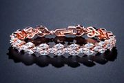 Crystal Bridal Wedding Rose Gold Bracelet