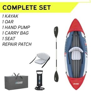 Bestway Hydro-Force Rapid X1 Inflatable Kayak, Inflatable 1 Person Kayak Set with Hand Pump and Carry Bag