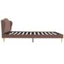 Bed Frame Brown Fabric 135x190 cm Image 4