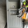 Grey Pyragranite Double Kitchen Sink with Taps Image 6
