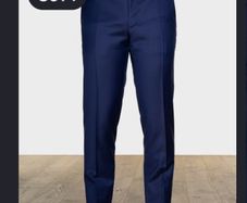 New Louis Copeland Canali Blue Wool Trousers 34R