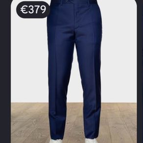 New Louis Copeland Canali Blue Wool Trousers 34R