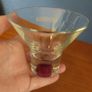 Fabulous Set of Three Vintage Rare Collectable Absolut Vodka "Absolutini" Cocktail/Martini Glasses with Burgundy Base Inserts, Excellent Condition Image 6
