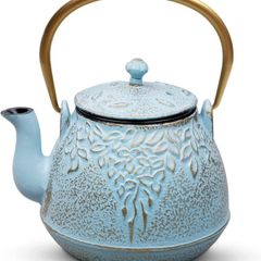 Toptier Japanese Cast Iron Teapot with Stainless Steel Tea Infuser, Durable Cast Iron Kettle Set, Retro Design Tea Kettle Coated with Full Enameled Interior 32 oz / 950 ml MULTIPLE COLOURS AVAILABLE, SEE PHOTOS (FREE POSTAGE)