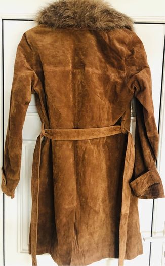 Pepe Jeans Faux Fur Trimmed Suede Coat