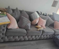 Grey Chesterfield sofa 3m